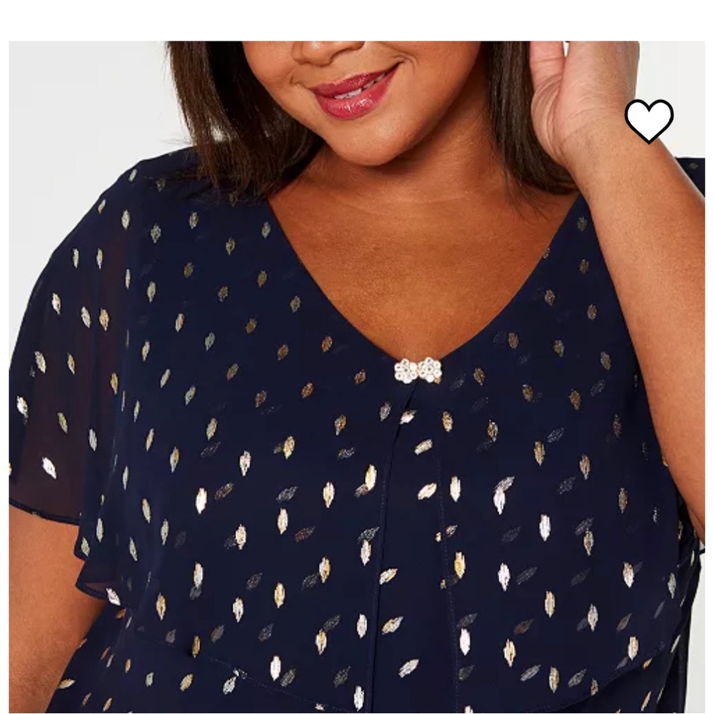 Metallic Glitter Printed Short Sleeve Tier Dress - Picture 4 of 7